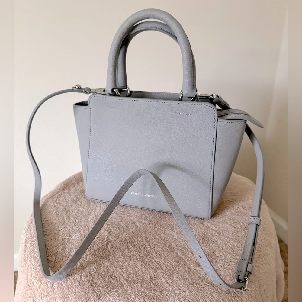 NWOT REBECCA MINKOFF Grey Mini Top Handle Satchel Crossbody Handbag